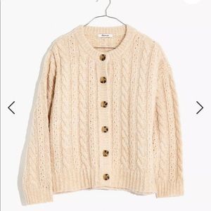 Madewell Pointelle Cable Cardigan Sweater